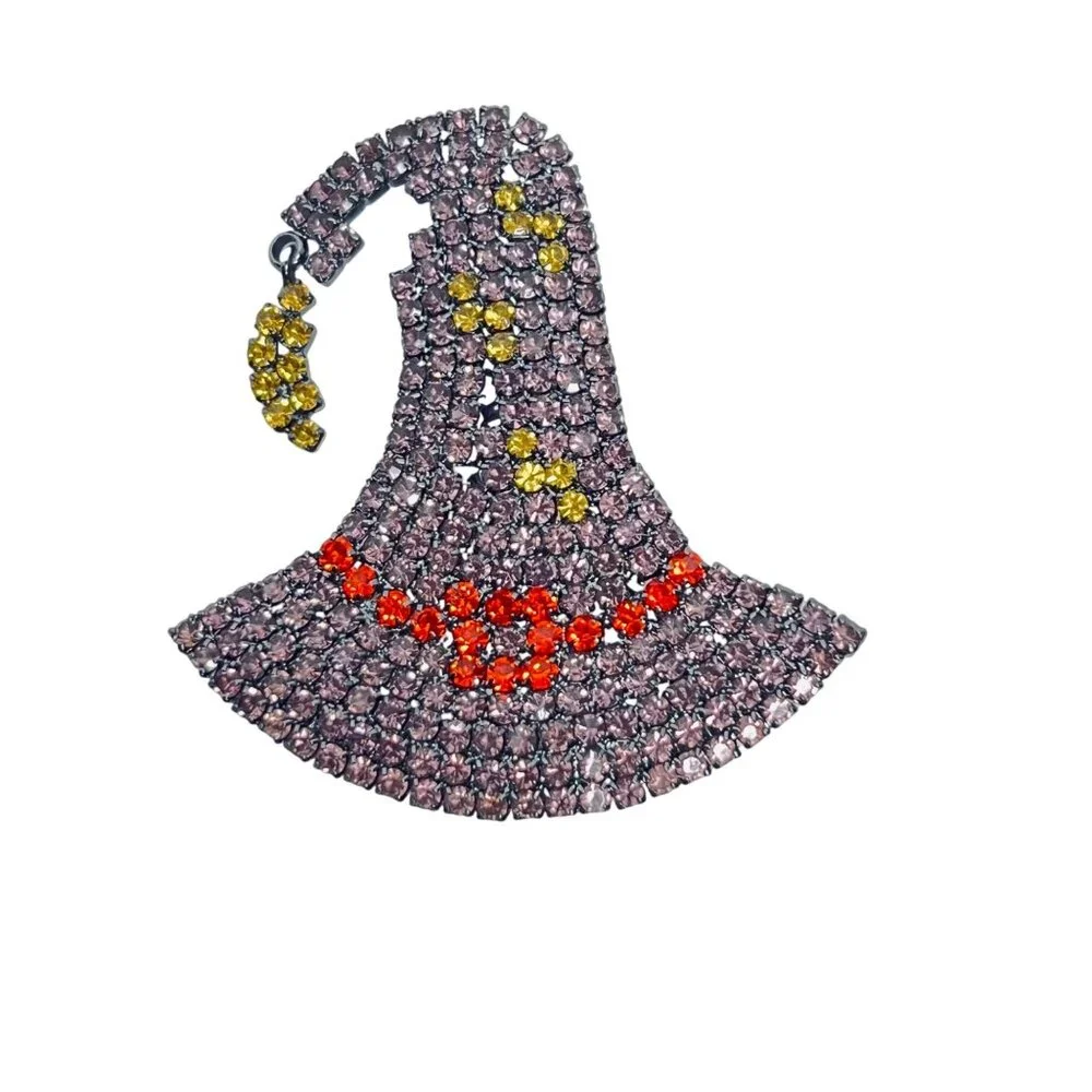 Von Maur Cescabelle Rhinestone Witch Hat Brooch With Articulating Hat Tip (5963) - Picture 2 of 6